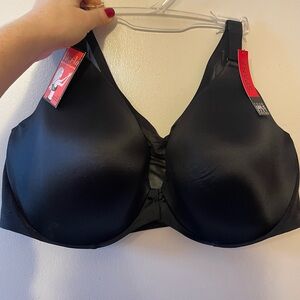 NWT SPANX BACK SMOOTHING UNDERWIRE BRA SIZE 44D Front Closure Mesh Plus Black